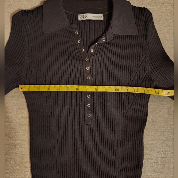 Zara Ribbed Polo Shirt - Picture 6 of 7